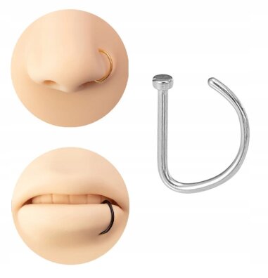 Fake septum U Kolczyk do Nosa Stal Ring Punk