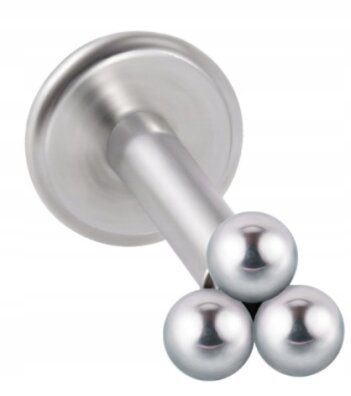 LABRET Śliczny Kolczyk z Kuleczkami SS316L 1,2/8