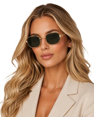 Okulary Przeciwsłoneczne Złote Retro Vintage UV400 Unisex