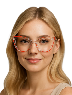 Eleganckie Okulary Zerówki Antiblue Transparentne designerskie typu Cat Eye