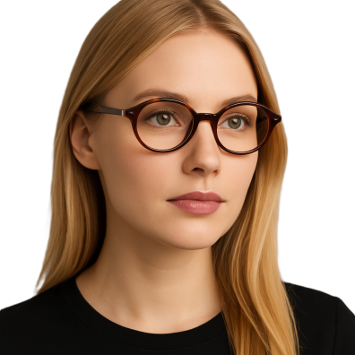 Stylowe okulary zerówki w brązowych oprawkach tortoiseshell okrągłe, unisex
