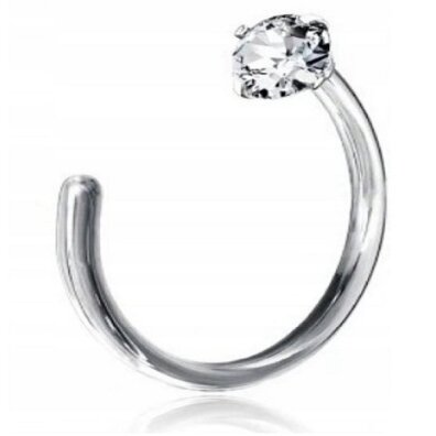 KOLCZYK DO NOSA KÓŁKO CYRKONIA RING PIERCING STAL