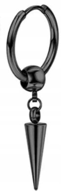 Kolczyk Do Ucha HUGGIE Ze Stożkiem Punk Gothic STAL