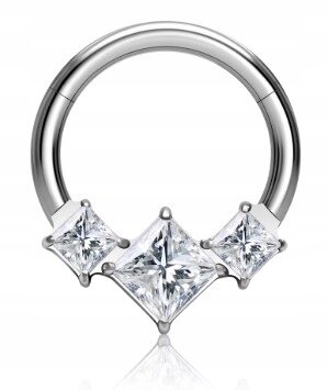 Tytanowy Kolczyk Clicker PIERCING Kółko z Cyrkoniami HELIX Lobe 1,2/8