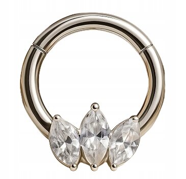 Tytanowy Kolczyk Clicker PIERCING Kółko z Cyrkoniami HELIX Lobe 1,2/8