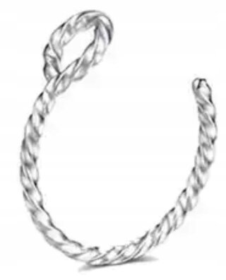 Fake septum U Kolczyk do Nosa TWIST Hoop Stal Ring Punk