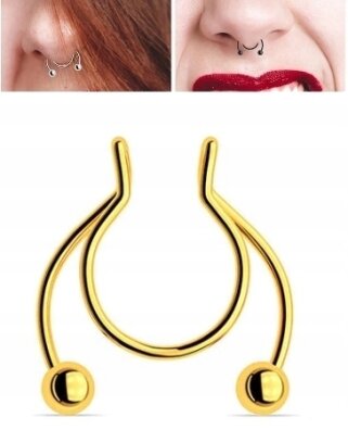 Fake septum U Kolczyk do Nosa Stal Punk Kuleczki