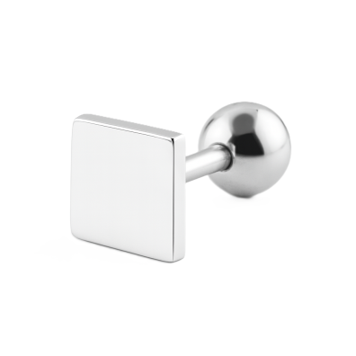 Kolczyk do Ucha Sztanga Helix Kwadracik SS316L