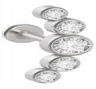 LABRET Śliczny Kolczyk z Cyrkoniami SS316L 1,2/8