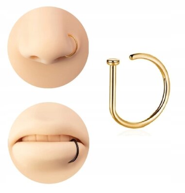 Fake septum U Kolczyk do Nosa Stal Ring Punk