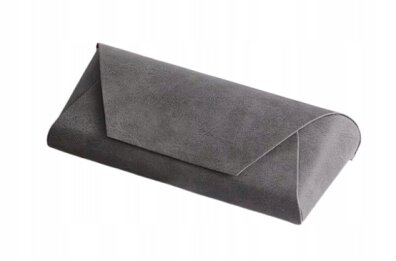 PUDEŁKO ETUI POKROWIEC NA OKULARY SZARE W STYLU VINTAGE