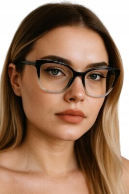 DAMSKIE CZARNE OKULARY ZERÓWKI PŁASKIE OPRRAWKI RETRO