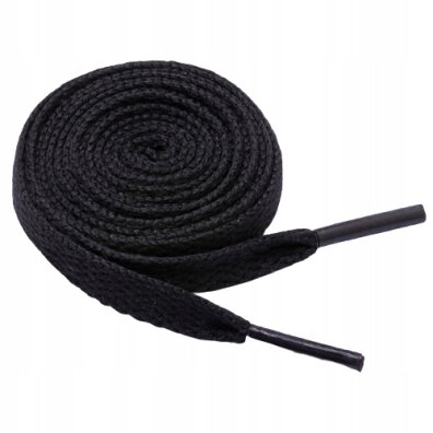 Sznurówki sznurowadła płaskie 8 mm 100 cm czarny
