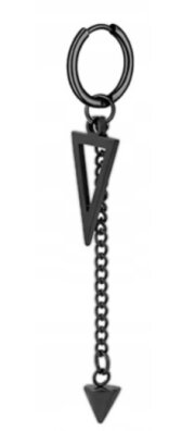 Kolczyk Do Ucha HUGGIE Trójkąt Punk Gothic STAL