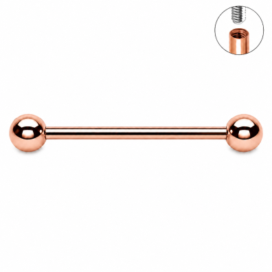  Tytanowy ROSE GOLD Kolczyk Sztanga Klasyczna Kuleczki PIERCING