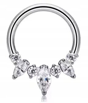 Tytanowy Kolczyk Clicker PIERCING Kółko z Cyrkoniami HELIX Lobe 1,2/8
