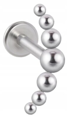 LABRET Śliczny Kolczyk z Kuleczkami SS316L 1,2/8