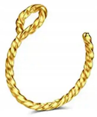 Fake septum U Kolczyk do Nosa TWIST Hoop Stal Ring Punk