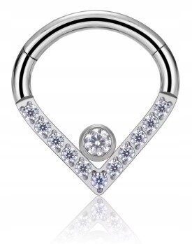 Tytanowy Kolczyk Clicker PIERCING Kółko z Cyrkoniami HELIX Lobe 1,2/8