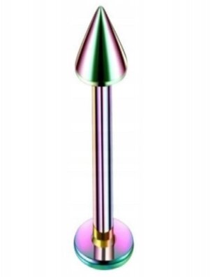 Labret ze stożkiem Kolczyk do Wargi, Ucha, Brody 1,2/6-10/3 mm STAL