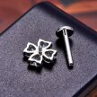 Tytanowy Kolczyk Labret PIERCING Cyrkonie KWIAT SERDUSZKA HELIX Lobe (6)