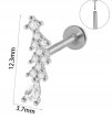Srebrny Kolczyk PIERCING Labret z Cyrkoniami Stal Ch 316L 1,2/8 (2)