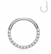 Tytanowy Kolczyk Clicker PIERCING kółko Cyrkonie Septum HELIX Lobe 1,2/8-10