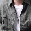 Czarny Naszyjnik Vintage Krzyżyk Krzyż Łańcuszek STAL Punk Gothic (6)