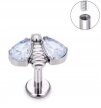Tytanowy Kolczyk Labret PIERCING z Cyrkoniami Pszczoła HELIX Lobe