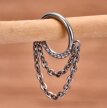 Tytanowy Kolczyk Clicker PIERCING z Łańcuszkiem Cyrkonie HELIX Lobe 1,2/8-10 (5)
