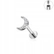 Tytanowy Kolczyk Labret PIERCING z Cyrkoniami Księżyc HELIX Lobe (2)