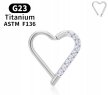 Tytanowy Kolczyk Clicker PIERCING Serce z Cyrkoniami HELIX Lobe 1,2/8 (2)