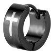 HUGGIE Kolczyk Do Ucha Ze STALI Krzyż Krzyżyk Gothic Punk Rock