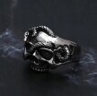 Sygnet Pierścień Czaszka Wąż motor Punk Gothic (2)