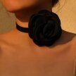 Stylowy Kwiatowy Naszyjnik Choker Z Dużym Kwiatem Róży Punk Gothic (3)