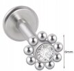 LABRET Śliczna Cyrkonia z Kuleczkami SS316L 1,2/8 (2)