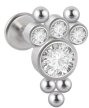 LABRET Śliczna Cyrkonia z Kuleczkami SS316L 1,2/8