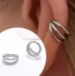 Srebrny Tytanowy Kolczyk Clicker PIERCING Potrójne kółko HELIX Lobe 1,2/8-10 (2)
