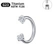 Tytanowy SREBRNY Kolczyk Podkowa cyrkonie PIERCING G23 ASTM F136 (1)