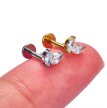 Tytanowy Kolczyk Labret PIERCING Cyrkonie ELEGANCKI HELIX Lobe (5)