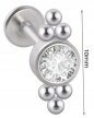 LABRET Śliczna Cyrkonia z Kuleczkami SS316L 1,2/8 (2)