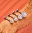 Tytanowy Kolczyk Labret PIERCING Kula z Cyrkoniami HELIX Lobe 1,2/6-10/3 MM (5)