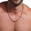 Czarny Łańcuszek Naszyjnik 3MM Splot Pudełko Ze Stali Biżuteria (1)
