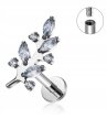 Tytanowy Kolczyk Labret PIERCING z Cyrkonią Liść Listek HELIX Lobe