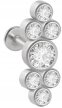 LABRET Śliczny Kolczyk z Cyrkoniami SS316L 1,2/8