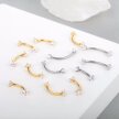 Tytanowy Kolczyk PIERCING Banan z Cyrkoniami SREBRNY (5)