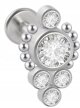 LABRET Śliczna Cyrkonia z Kuleczkami SS316L 1,2/8