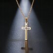 Złoty Krzyż Naszyjnik Modny W Stylu Vintage, STAL (4)