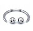 Tytanowy Kolczyk PIERCING Podkówka z Kuleczkami SREBRNY 1,2/6-10/3+3
