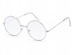 Okulary Zerówki Okrągłe Srebrne Metalowe Lenonki Damskie Męskie Unisex (4)